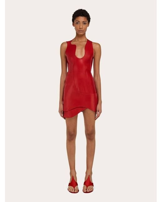 Ferragamo Red Damen Mini-Nappakleid