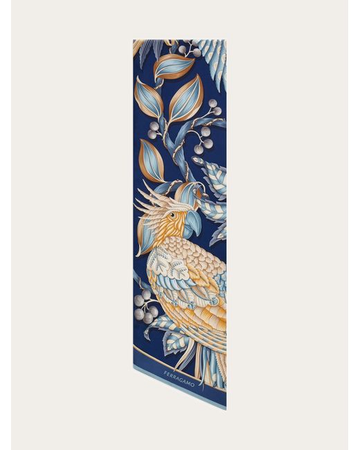 Ferragamo Blue Parrots Print Bandeau