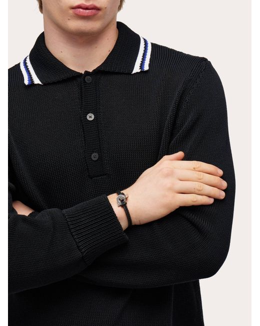 Ferragamo White Bracelet With Intertwined Gancini (20Cm) for men