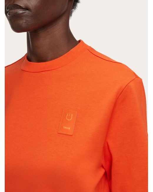 Ferragamo Orange Damen T-Shirt aus Biobaumwolle