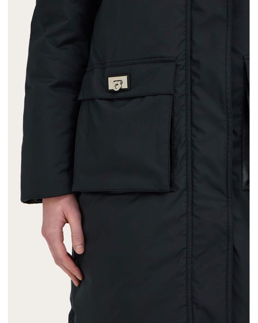 Ferragamo Blue Padded Parka Jacket for men