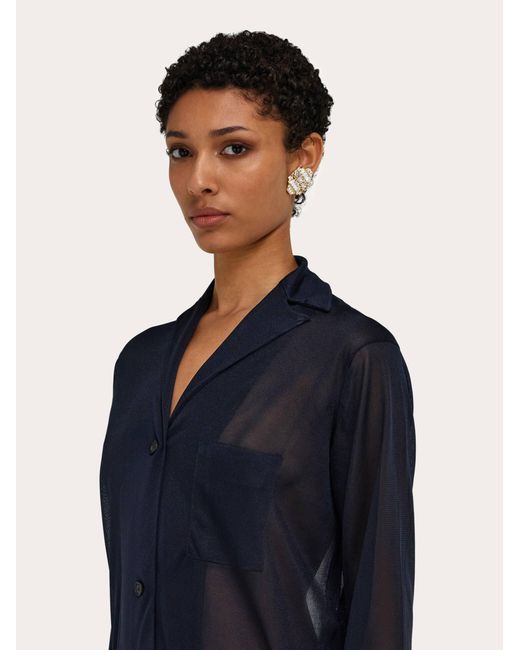 Ferragamo Blue Jersey Duster