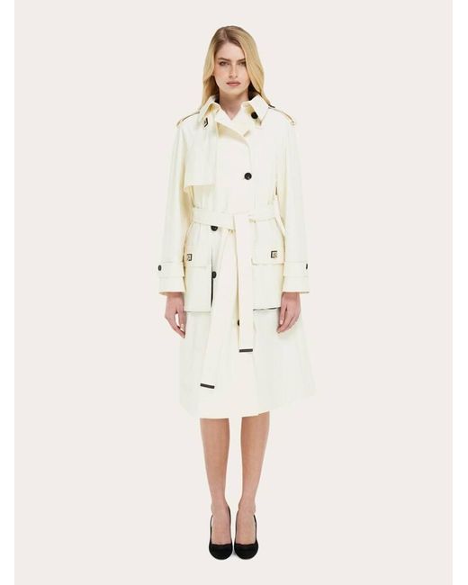 Ferragamo Natural Coated Linen Trench