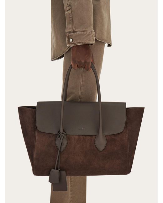 Ferragamo Brown Large Tote Bag for men