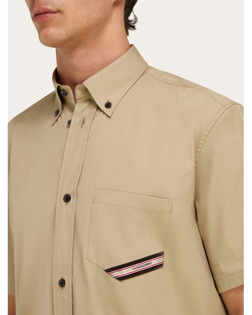 Ferragamo Natural Short Sleeve Shirt for men