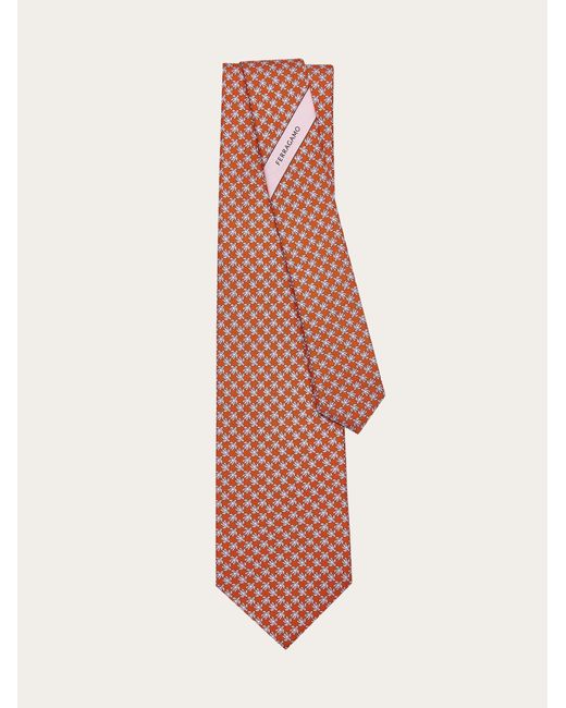 Ferragamo Pink Tortoise Print Silk Tie for men