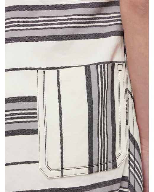 Robe rayée à design asymétrique Ferragamo en coloris White