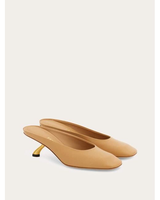 Ferragamo Natural S-Shaped Heel Mule