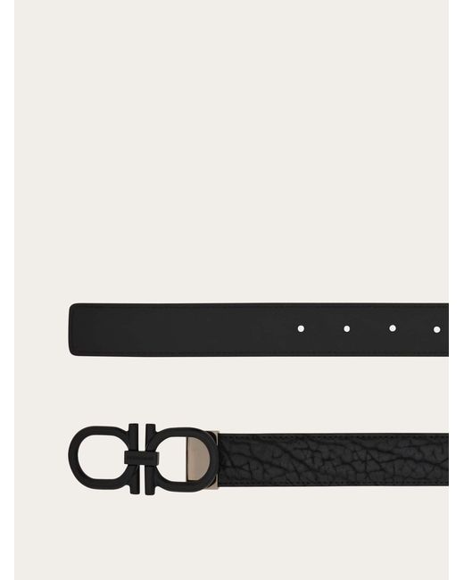 Ferragamo White Reversible And Adjustable Gancini Belt for men