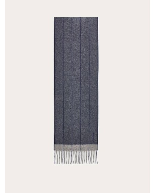 Ferragamo Blue Mixed Cashmere Scarf for men