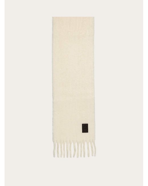 Ferragamo Natural Double Scarf With Fringing