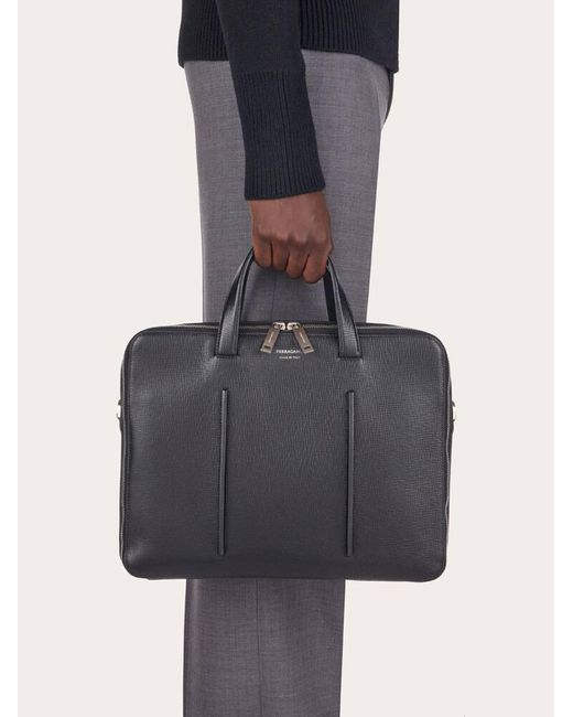 Ferragamo Black Single Pocket Business Bag for men