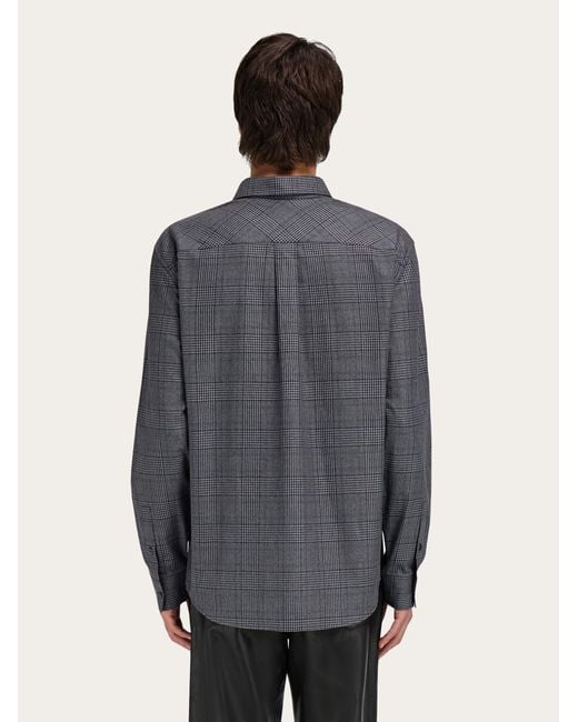 Uomo Camicia A Quadri di Ferragamo in Gray da Uomo
