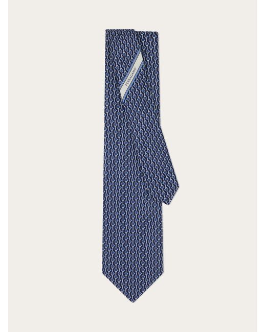 Ferragamo Blue Tennis Print Silk Tie for men