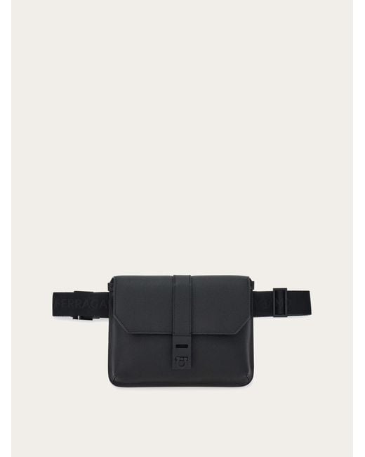 Ferragamo Black Belt Bag With Hug Buckle for men