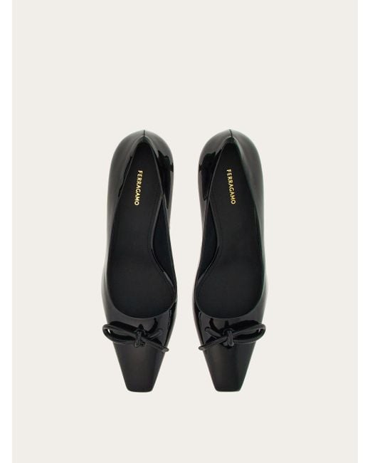 black kitten heels with bow