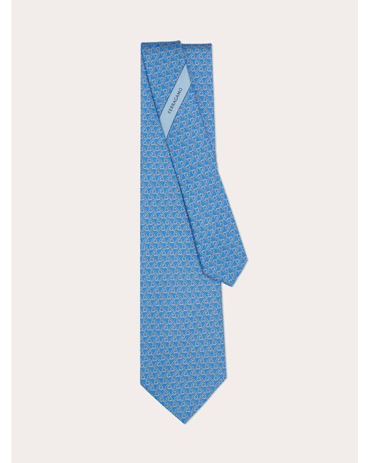 Ferragamo Blue Safety Pin Print Silk Tie for men