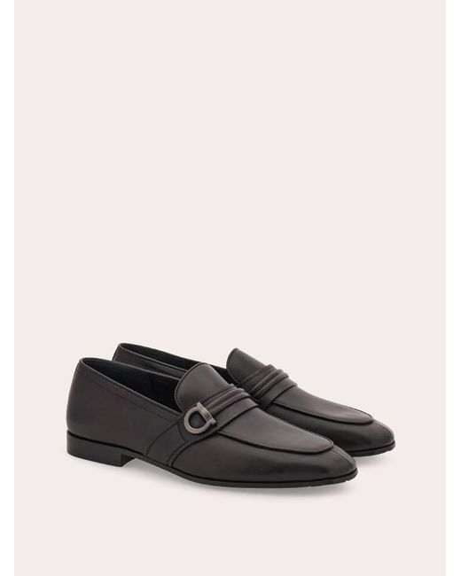 Ferragamo White Gancini Ornament Moccasin for men