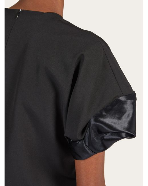 Ferragamo Black Wool Midi Dress