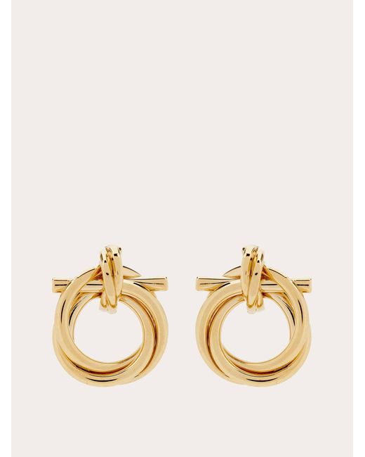 Ferragamo Metallic Gancini Earrings