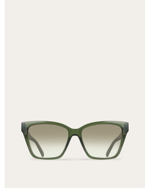 Ferragamo Natural Rectangular Frame Sunglasses