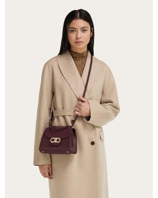 Ferragamo Purple Double Gancini Top Handle (Xs)