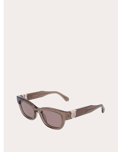 Ferragamo Natural Rectangular Frame Sunglasses
