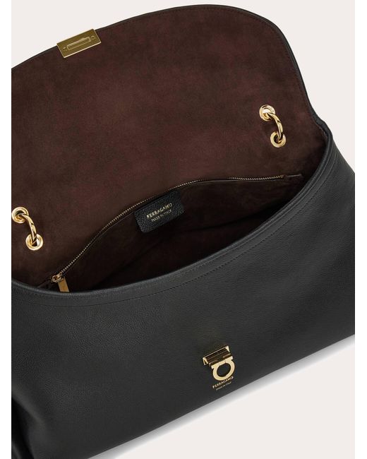 Ferragamo Black Gancini Handbag (L)