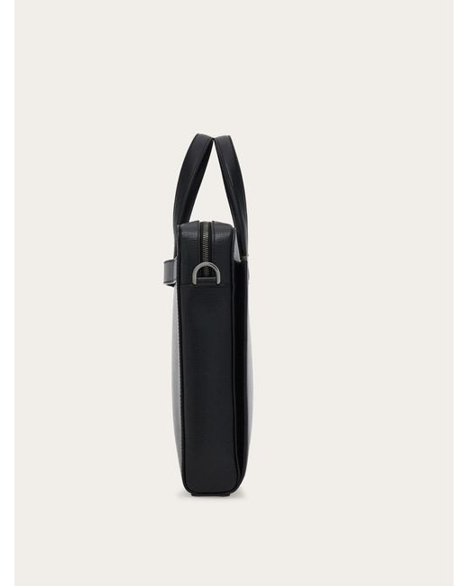 Ferragamo Black Gancini Briefcase for men