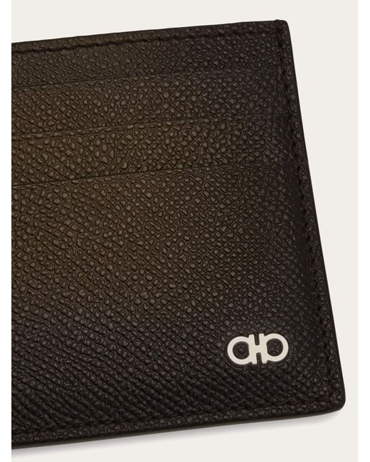 Ferragamo Green Micro Gancini Credit Card Holder for men
