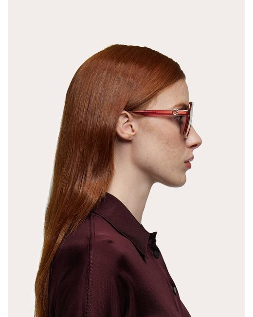 Ferragamo Pink Square Frame Sunglasses