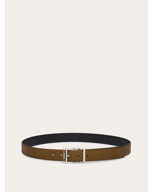 Ferragamo Natural Reversible And Adjustable Belt for men