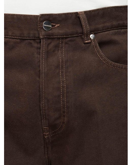Washed five pocket trouser Ferragamo pour homme en coloris Brown