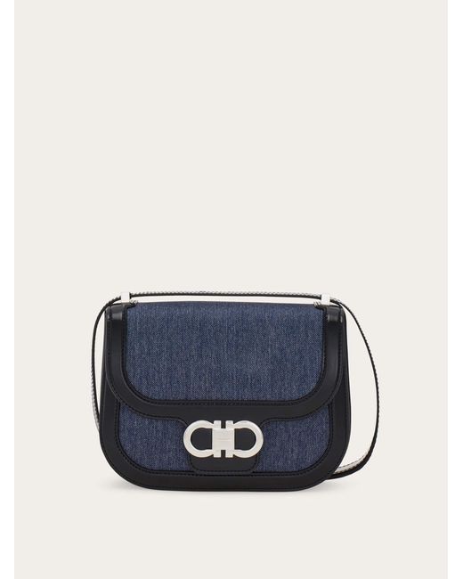 Ferragamo Blue Double Gancini Crossbody Bag (Xs)