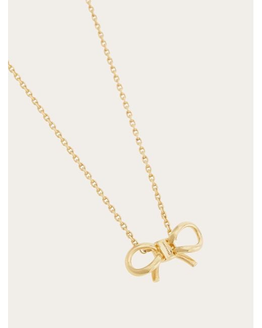 Ferragamo Natural Necklace With Bow Pendant