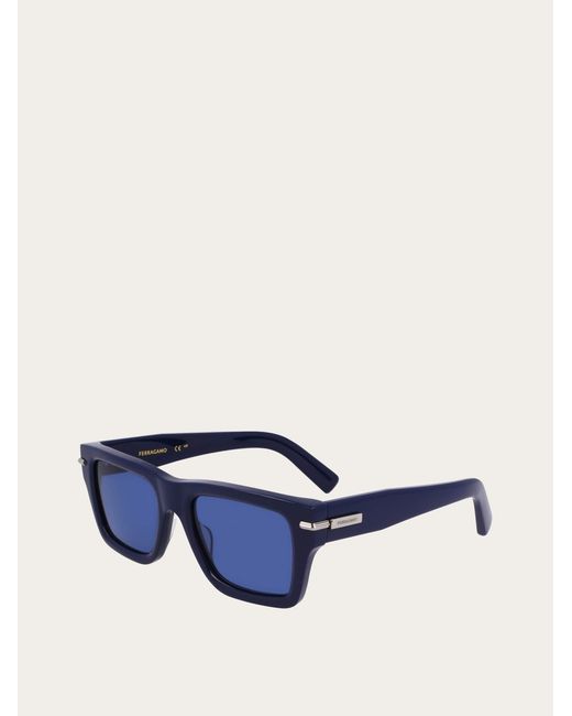 Ferragamo Blue Rectangular Frame Sunglasses for men