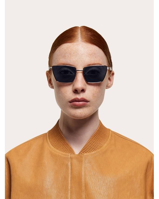 Ferragamo White Butterfly Frame Sunglasses
