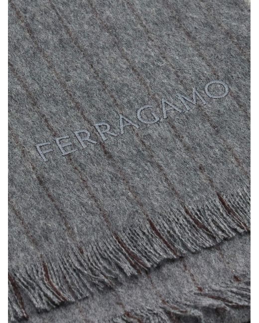 Ferragamo Gray Cashmere Scarf for men