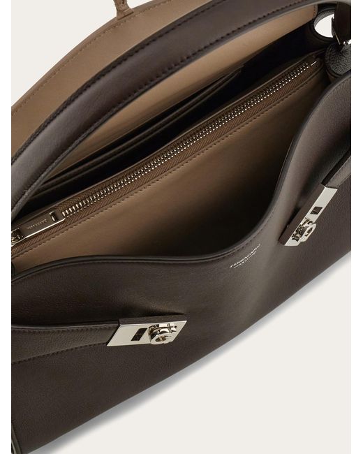 Ferragamo Black Hug Soft Shoulder Bag (M)