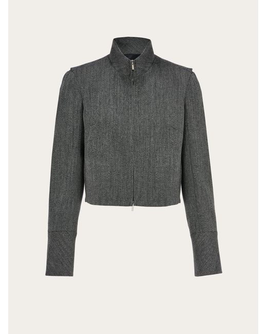 Ferragamo Gray Tweed Jacket
