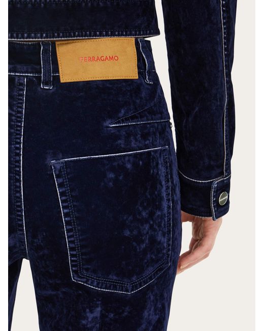 Ferragamo Blue Five Pocket Trouser