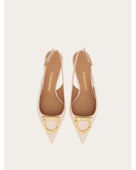 Ferragamo Natural Maxi Gancini Slingback Pump .5