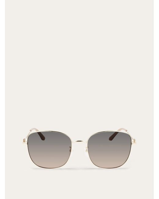 Ferragamo Natural Square Frame Sunglasses