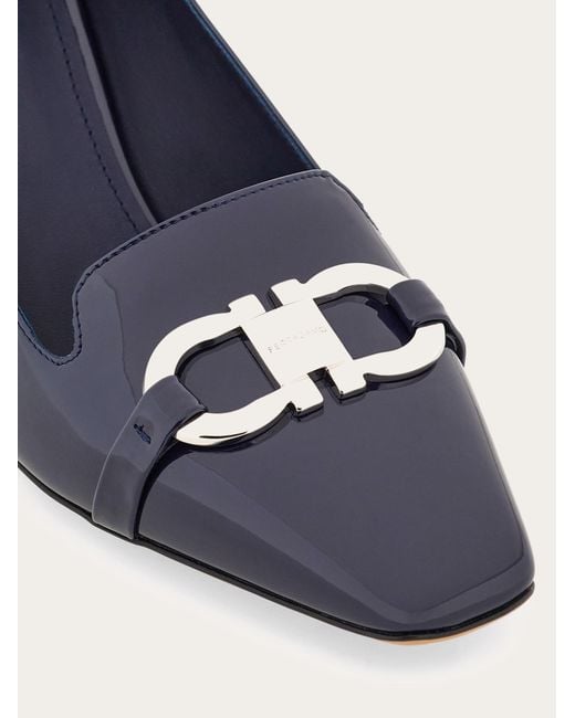 Ferragamo Blue Gancini Ornament Pump .5