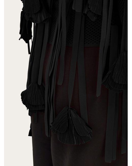 Mujer Jersey De Con Flores Negro Ferragamo de color Black