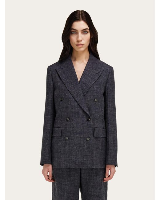 Ferragamo Blue Double Breasted Blazer
