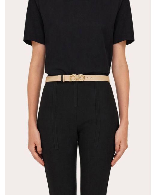 Ferragamo Natural Reversible And Adjustable Gancini Belt