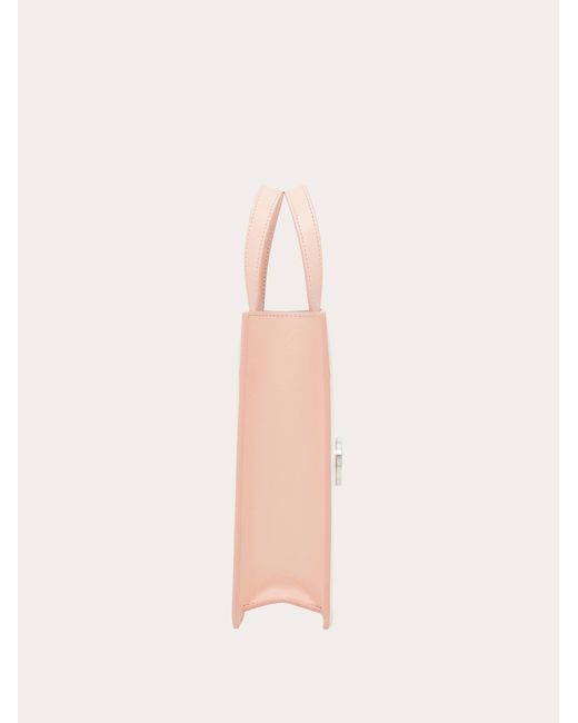 Mini tote bag ornamento Gancini di Ferragamo in Pink