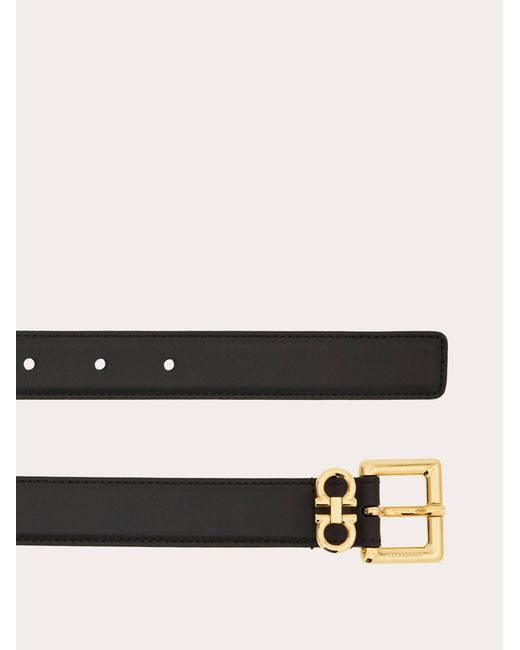 Ferragamo White Double Gancini Fixed Belt