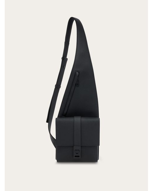 Ferragamo White Asymmetric Shoulder Bag for men